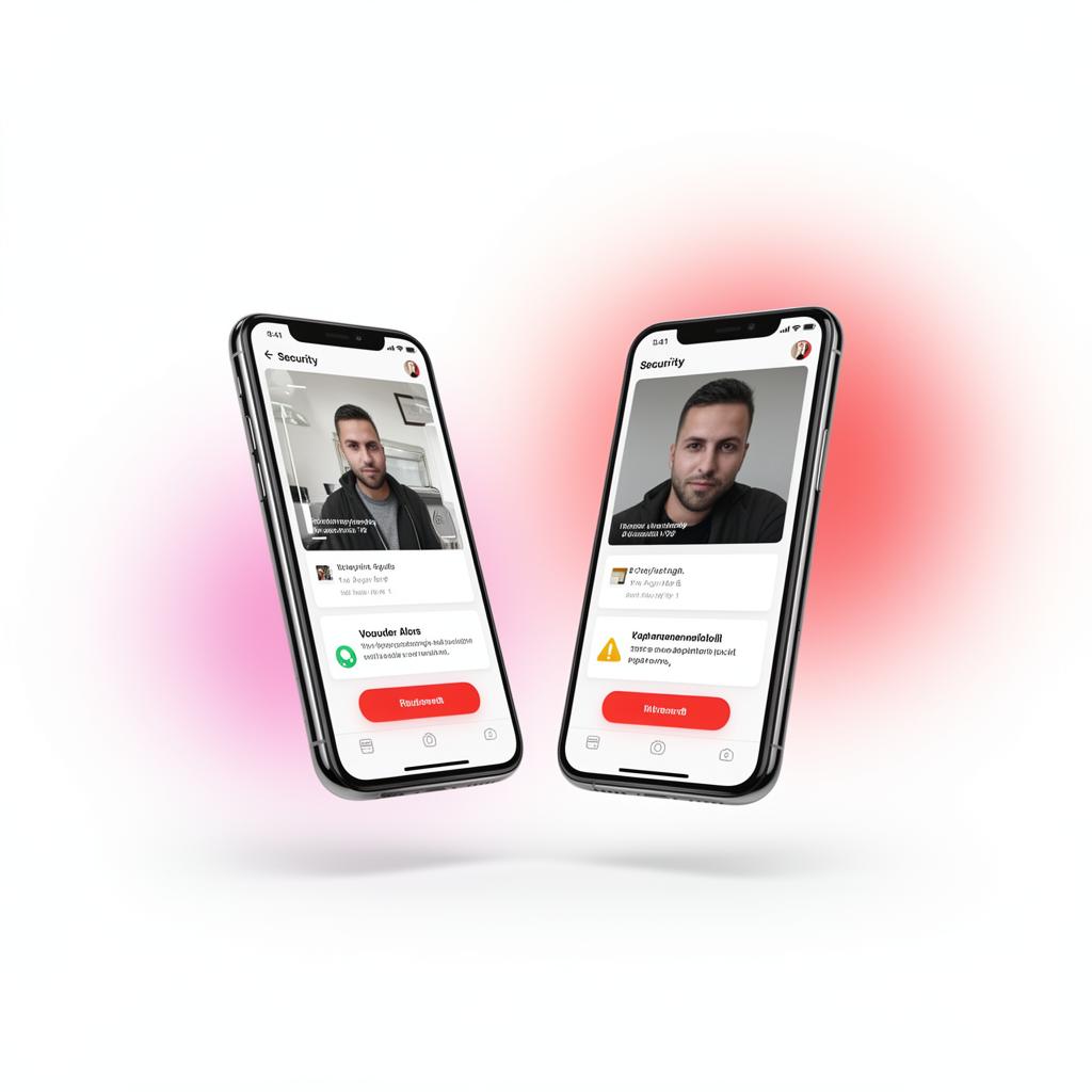 TIFMAN Hunter app showing intruder selfie alerts on two phones